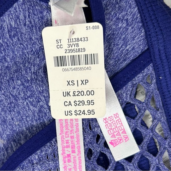 NWT PINK And Victoria’s Secret Blue Unlined Racerback Sports Bra Size XS - Picture 7 of 8